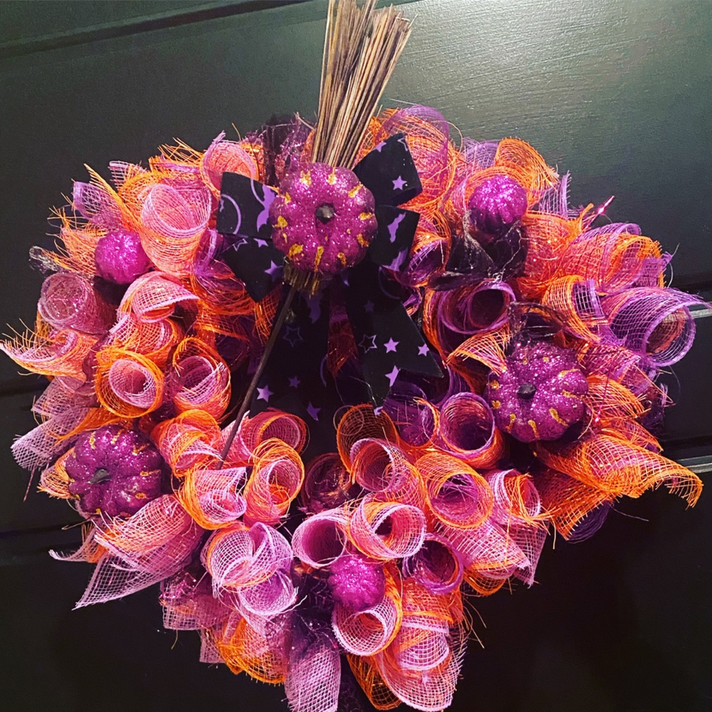 Custom made Halloween mesh wreath